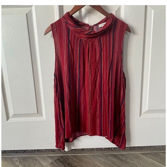 Monteau red sleeveless striped top - Picture 12 of 12